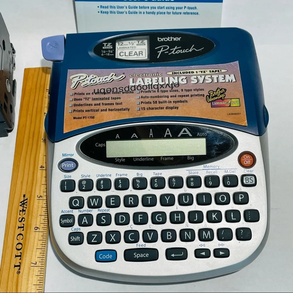 Brother P Touch 1750 electronic Label Maker extra Cartridge